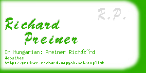 richard preiner business card